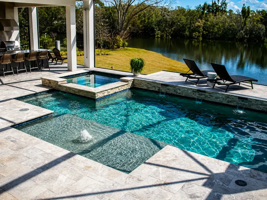 luxury pool features Tampa in your backyard