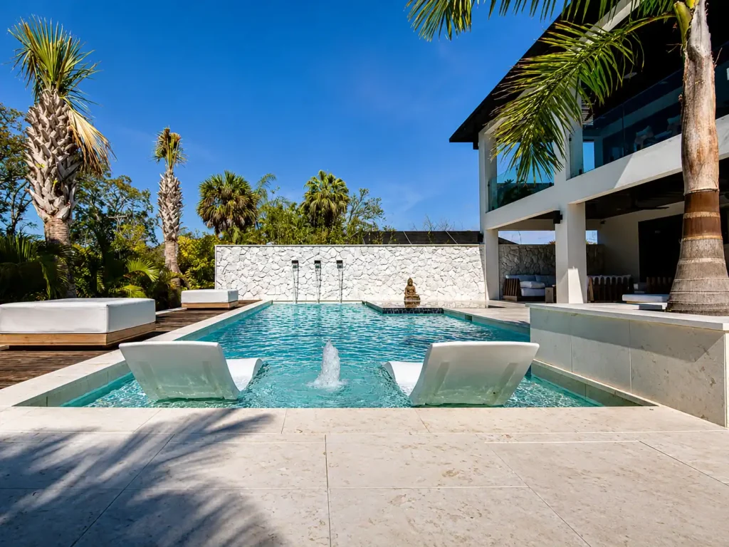 custom pool features like a sun shelf
